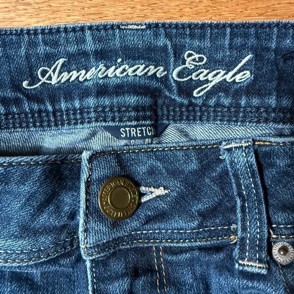 American Eagle Low Rise Slim Boot Cut Jeans SZ 8 Dark Wash Y2K - Picture 5 of 11